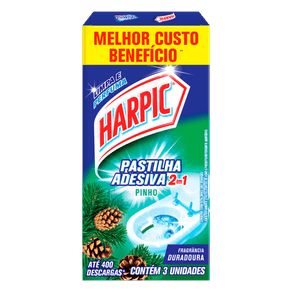 DESODORIZADOR EM PASTILHA ADESIVA 2 EM 1 PINHO HARPIC 9GR DESODORIZADOR EM PASTILHA ADESIVA 2 EM 1 PINHO HARPIC 9GR
