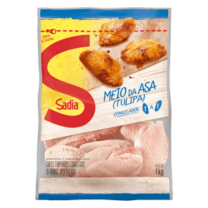 MEIO DA ASA DE FRANGO TULIPA CONGELADO ZIP SADIA 1KG MEIO DA ASA DE FRANGO TULIPA CONGELADO ZIP SADIA 1KG