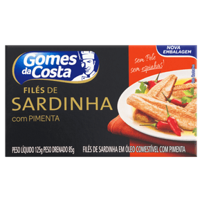 FILE SARDINHA GOMES DA COSTA 125GR PIMENTA GOURME