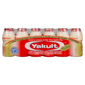 LEITE FERMENTADO YAKULT 80G COM 6 UNIDADES LEITE FERMENTADO YAKULT 80G COM 6 UNIDADES