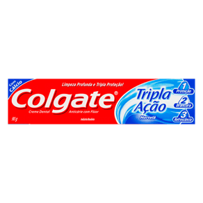CREME DENTAL TRIPLA AÇÃO HORTELÃ COLGATE 90G CREME DENTAL TRIPLA AÇÃO HORTELÃ COLGATE 90G