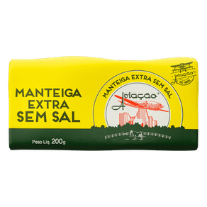 MANTEIGA TABLETE SEM SAL AVIAÇÃO 200G MANTEIGA TABLETE SEM SAL AVIAÇÃO 200G