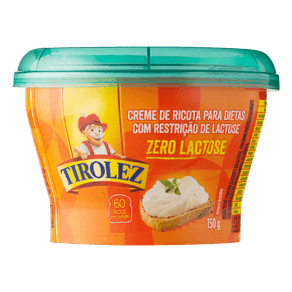 CREME DE RICOTA ZERO LACTOSE TIROLEZ 150G CREME DE RICOTA ZERO LACTOSE TIROLEZ 150G