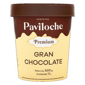 SORVETE GRAN CHOCOLATE PAVILOCHE PREMIUM POTE 1L SORVETE GRAN CHOCOLATE PAVILOCHE PREMIUM POTE 1L