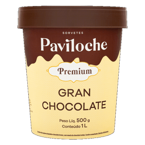 SORVETE GRAN CHOCOLATE PAVILOCHE PREMIUM POTE 1L