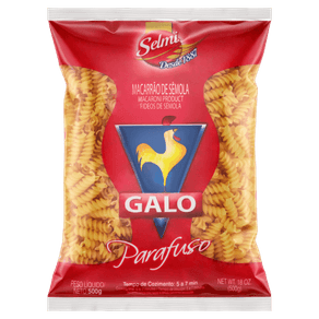MACARRÃO GALO 500G SÊMOLA PARAFUSO MACARRÃO GALO 500G SÊMOLA PARAFUSO