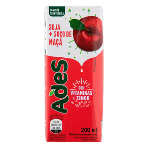 SUCO DE SOJA + MAÇA ADES CAIXA 200ML SUCO DE SOJA + MAÇA ADES CAIXA 200ML