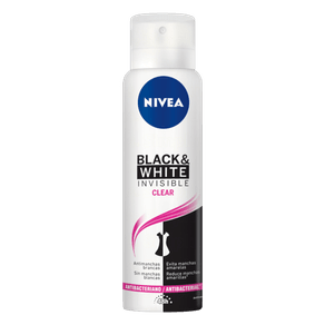 DESODORANTE AEROSOL BLACK & WHITE INVISIBLE CLEAR FEMININO NIVEA 150ML DESODORANTE AEROSOL BLACK & WHITE INVISIBLE CLEAR FEMININO NIVEA 150ML
