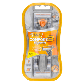 APARELHO DE BARBEAR COMFORT CARTUCHOS BIC 3 HYBRID COM 6 UNIDADES APARELHO DE BARBEAR COMFORT CARTUCHOS BIC 3 HYBRID COM 6 UNIDADES