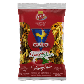 MACARRÃO GALO 500G TRICOLORI PARAFUSO MACARRÃO GALO 500G TRICOLORI PARAFUSO