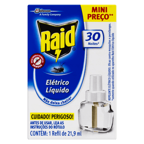 INSETICIDA ELÉTRICO 30 NOITES LÍQUIDO RAID 21.9ML INSETICIDA ELÉTRICO 30 NOITES LÍQUIDO RAID 21.9ML