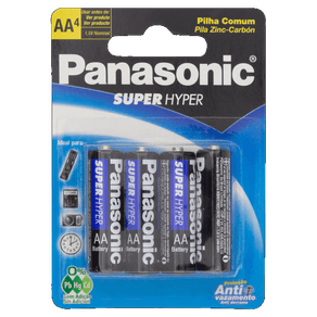 PILHA PANASONIC SUPER HIPER C/04 PEQUENA PILHA PANASONIC SUPER HIPER C/04 PEQUENA