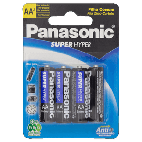 PILHA PANASONIC SUPER HIPER C/04 PEQUENA