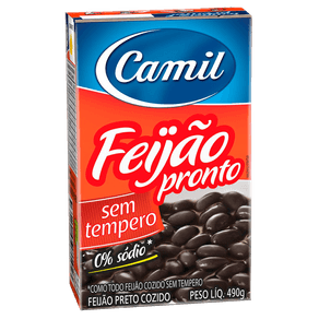 FEIJÃO PRETO SEM TEMPERO PRONTO CAMIL 490G FEIJÃO PRETO SEM TEMPERO PRONTO CAMIL 490G