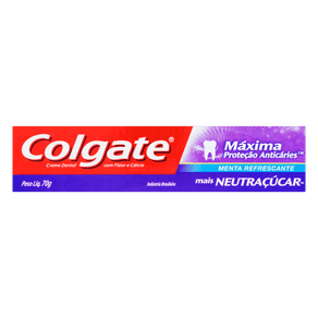 CREME DENTAL MÁXIMA PROTEÇÃO ANTICÁRIES NEUTRAÇÚCAR COLGATE 70G CREME DENTAL MÁXIMA PROTEÇÃO ANTICÁRIES NEUTRAÇÚCAR COLGATE 70G