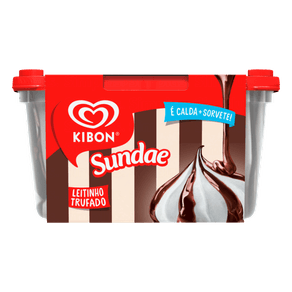 SORVETE SUNDAE LEITINHO TRUFADO KIBON POTE 1,4L SORVETE SUNDAE LEITINHO TRUFADO KIBON POTE 1,4L