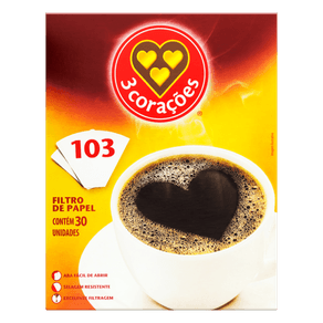 FILTRO CAFÉ 3 CORAÇÕES 103 C/30 12037403 FILTRO CAFÉ 3 CORAÇÕES 103 C/30 12037403