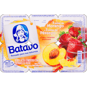 BEBIDA LÁCTEA FERMENTADO PÊSSEGO E MORANGO BATAVO 540G BEBIDA LÁCTEA FERMENTADO PÊSSEGO E MORANGO BATAVO 540G
