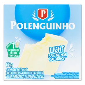 QUEIJO LIGHT POLENGUINHO 68G COM 4 UNIDADES QUEIJO LIGHT POLENGUINHO 68G COM 4 UNIDADES