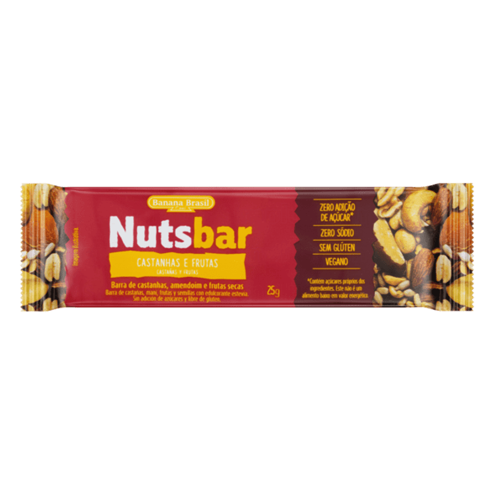 BARRA NUTS BANANA BR 25 GR - Supermercadosimperatriz