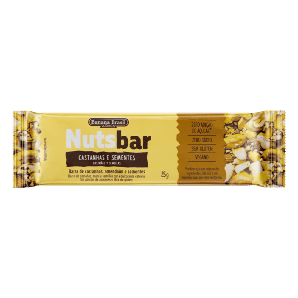 BARRA NUTS BANANA BR 25 GR - Supermercadosimperatriz