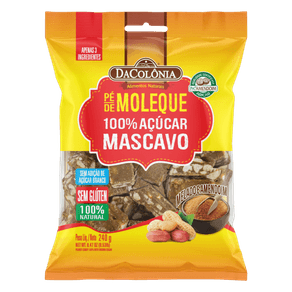 PE DE MOLEQUE DA COLONIA 240G 100PC MASCAVO/MELADO PE DE MOLEQUE DA COLONIA 240G 100PC MASCAVO/MELADO