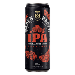 CERVEJA ARTESANAL IPA PURO MALTE MARACUJÁ BADEN BADEN LATA 350ML CERVEJA ARTESANAL IPA PURO MALTE MARACUJÁ BADEN BADEN LATA 350ML