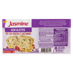 PÃO JASMINE 350G FATIADO SEM GLÚTEN CASTANHA E FRUTAS PÃO JASMINE 350G FATIADO SEM GLÚTEN CASTANHA E FRUTAS