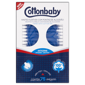 HASTES FLEX CARTUCHO COTTONBABY COM 75 UNIDADES HASTES FLEX CARTUCHO COTTONBABY COM 75 UNIDADES