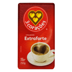 CAFÉ EXTRA FORTE A VÁCUO 3 CORAÇÕES 250G CAFÉ EXTRA FORTE A VÁCUO 3 CORAÇÕES 250G