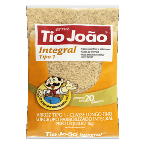 ARROZ INTEGRAL LONGO FINO PARBOILIZADO TIO JOÃO 1KG ARROZ INTEGRAL LONGO FINO PARBOILIZADO TIO JOÃO 1KG