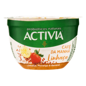 LEITE FERMENTADO CAFÉ DA MANHÃ LINHAÇA, MORANGO E BANANA ACTIVIA 170G LEITE FERMENTADO CAFÉ DA MANHÃ LINHAÇA, MORANGO E BANANA ACTIVIA 170G