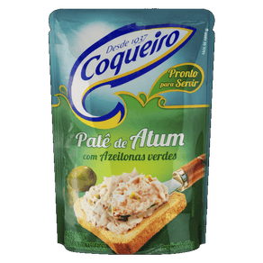 PATÊ DE ATUM COQUEIRO 170G SACHÊ COM AZEITONA PATÊ DE ATUM COQUEIRO 170G SACHÊ COM AZEITONA