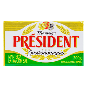 MANTEIGA TABLETE COM SAL PRESIDENT 200G MANTEIGA TABLETE COM SAL PRESIDENT 200G