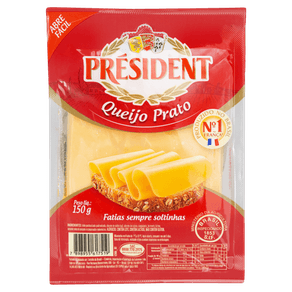 QUEIJO PRATO FATIADO PRÉSIDENT 150G QUEIJO PRATO FATIADO PRÉSIDENT 150G