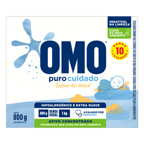 LAV ROUPAS OMO 800GR PO CX PURO CUIDADO LAV ROUPAS OMO 800GR PO CX PURO CUIDADO