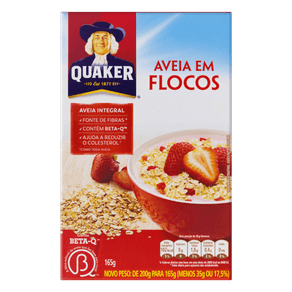 AVEIA QUAKER 165G FLOCOS INTEGRAL AVEIA QUAKER 165G FLOCOS INTEGRAL