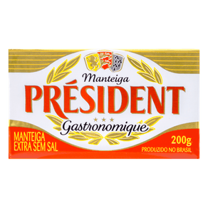 MANTEIGA TABLETE SEM SAL PRESIDENT 200G MANTEIGA TABLETE SEM SAL PRESIDENT 200G