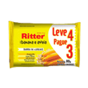 BARRA CEREAL RITTER 80G L4P3 BANANA E AVEIA BARRA CEREAL RITTER 80G L4P3 BANANA E AVEIA