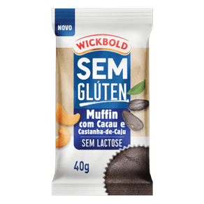 MUFFIN WICKBOLD 40G CACAU/CASTANHA CAJU SEM GLÚTEN E SEM LACTOSE