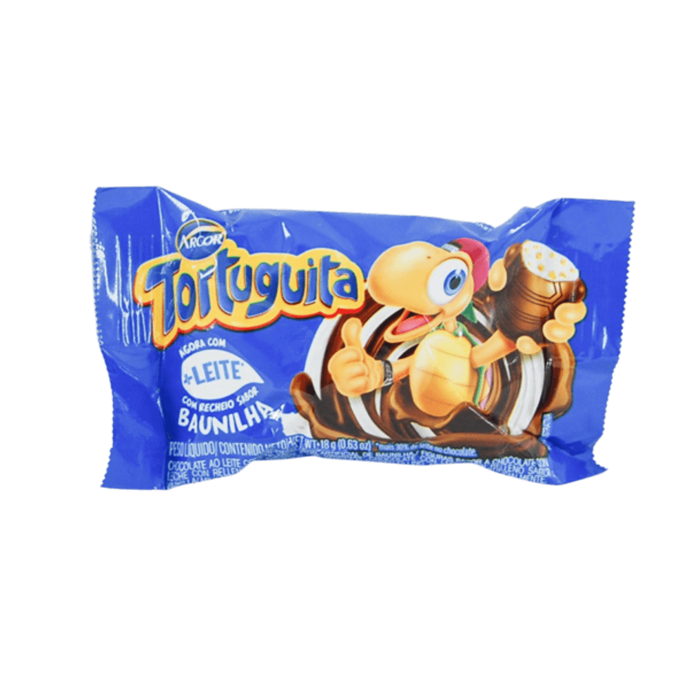 CHOCOLATE TORTUGUITA 18GR RECHEADO LEITE/BAUNILHA - supermercadosimperatriz