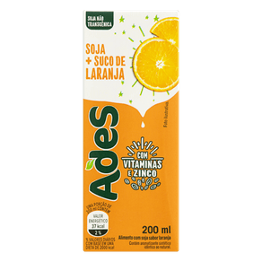SUCO DE SOJA + LARANJA ADES CAIXA 200ML SUCO DE SOJA + LARANJA ADES CAIXA 200ML
