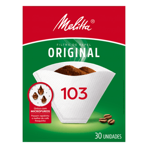 FILTRO DE PAPEL GRANDE 103 MELITTA COM 30 UNIDADES FILTRO DE PAPEL GRANDE 103 MELITTA COM 30 UNIDADES
