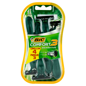 APARELHO DE BARBEAR COMFORT PELE SENSÍVEL BIC LEVE 4 PAGUE 3 APARELHO DE BARBEAR COMFORT PELE SENSÍVEL BIC LEVE 4 PAGUE 3