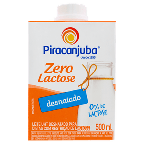 LEITE PIRACANJUBA 500ML DESNATADO ZERO LACTOSE