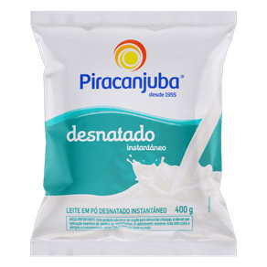 LEITE EM PÓ PIRACANJUBA 400G DESNATADO INSTANTÂNEO LEITE EM PÓ PIRACANJUBA 400G DESNATADO INSTANTÂNEO
