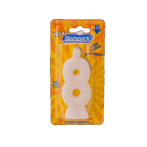 VELA SUPER NUMEROS BOMPACK BRANCA N8 VELA SUPER NUMEROS BOMPACK BRANCA N8