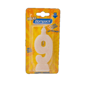 VELA SUPER NUMEROS BOMPACK BRANCA N9