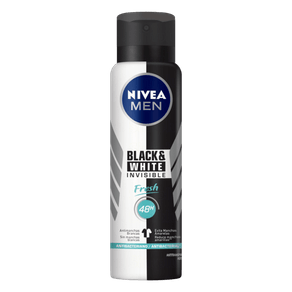DESODORANTE AEROSOL MASCULINO BLACK WHITE INVISIBLE NIVEA 150ML DESODORANTE AEROSOL MASCULINO BLACK WHITE INVISIBLE NIVEA 150ML