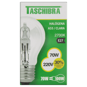 LAMPADA TASCHIBRA 70W HALOGENA A55 220V